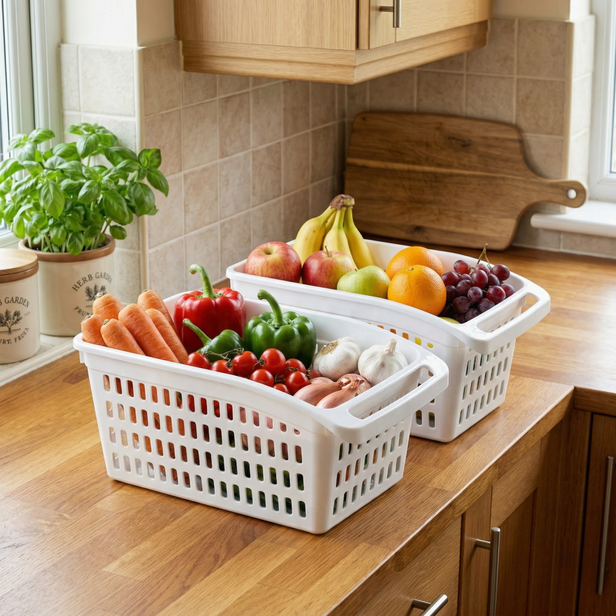 2'li Set Buzdolabı İçi Düzenleyici Mutfak Organizeri Sebze Meyve Sepeti